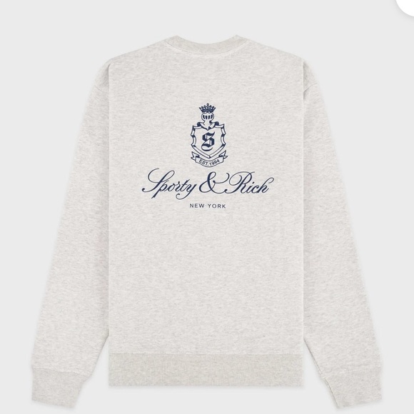 Sporty & Rich Tops - Sporty & Rich Heathered Gray Crewneck Sweatshirt size L